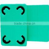 Two Side Silicone Leather Three Folder Rotating Stand Leather Case for Tablet pc thumbnail-3