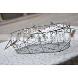 Boat-shape Black Metal Wrie Fruit Basket thumbnail-3