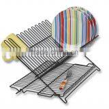 Black Folding Dish Rack for Kitchen thumbnail-1