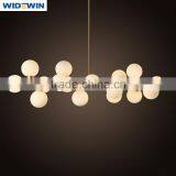 Model New Pendant Lamps Hotel Lobby Opal Glass Chandelier Lights thumbnail-1