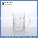 LongRun 8.8oz Frosted With Rose Embossed Drinking Beverage Glasses,manufacturer