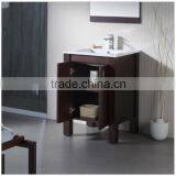 Dark Cherry Solid Wood Bathroom Furniture With Mirror thumbnail-3