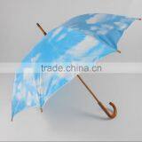 Sky Blue and White Cloud Umbrella Wooden Umbrella Blue Sky thumbnail-3