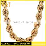 Jingli Jewelry high quality 18k gold chain IP plated rope chain necklace dubai new gold chain design for men(SC-009)