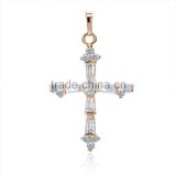 Women's Jewelry Accessories cross pendant necklace cubic zirconia yellow gold plated
