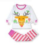 Christmas Santa Claus Long Sleeved T-shirt ELK Reindeer Printed Striped Pants Two-Piece Suit Pyjamas Sleepwear Homewear Cotton thumbnail-5