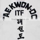ITF White Taekwondo Uniform With Black Strips thumbnail-5