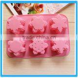 6 Cubes Snowflake Shape Mold Silicone Soap Mold Pink Cake DIY Mold thumbnail-2