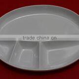 Malaysia Made Melamine 4 Compartments Oval Food Plate thumbnail-6