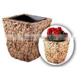 Decorative Planter Natural Water Hyacinth Woven Indoor Flower Pot thumbnail-2
