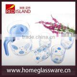 1.2L Glass Pitcher and 4pcs Tumbler Glass Cup Drinking Set thumbnail-1