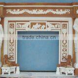 Indoor Freestanding Marble Fireplace Mantel thumbnail-5