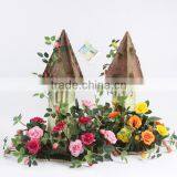 European Style Decoration Cottage Potted Silk Flowers Home Artificial Bonsai Roses thumbnail-3