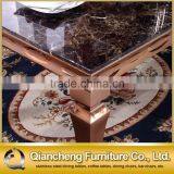 Fancy Marble Top Dining Table Set Living Room Furniture thumbnail-6