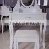 French Style Dressing Table With Stool and Mirror thumbnail-1