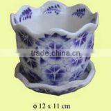 Beautiful Petaloid Glazed Ceramic Flower Pot