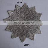 Glass Bead Place Mats in Sun Shape and Silver Colours Available in More Colours and Patterns
