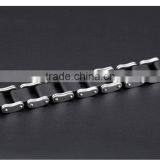 Modern Sleek Silicone Mens Bracelet 316L Stainless Steel Motocycle Biker Bicycle Chain Link Bracelets thumbnail-4