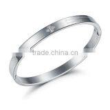 Wholesale New Style Woman Charm Bracelet Jewelry Silver Plated 316L Stainless Steel Gift Simple Design Bangles thumbnail-6