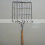 RH-BQ02 Outdoor BBQ Net Barbecue Mesh Handle Hand Grill Wire Mesh thumbnail-2