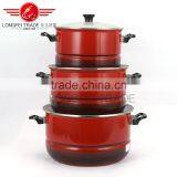 Yiwu New Design High Quality 3pcs Enamel Porcelain Enamel Cookware Set Wholesale thumbnail-1