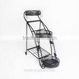 Garden Yard Decor Orgnized 3-Tiered 1-Rack Folded Plant Pots Tray Unit Metal Flower Stand thumbnail-4