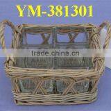 Square Willow Candle Holder With Handle thumbnail-1