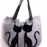 Cat Handbag Felt Cat Purse Cat Bag Felted Bag Felted Purse Grey Handbag Felt Shoulder Purse China Suppliers thumbnail-2