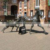 Wall Art Decoration Bronze Metal Relief With Horses thumbnail-4
