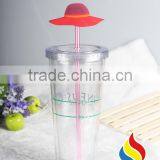 Eco-friendly 16oz Double Wall Clear Plastic Tumbler With Lid For Juice thumbnail-3