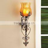 Glass Wall Sconce Candle Holder Iron Craft For Home Decoration thumbnail-2