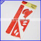 New Designer 4pcs Clear PVC Flexible Math Set thumbnail-1