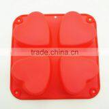 11193 Top Quality Silicone Flexible 4 Cavity Heart Shaped Soap Molds thumbnail-5