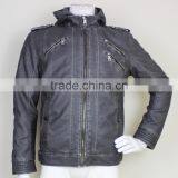 Fashion Mens Leather Jackets With Hood thumbnail-1