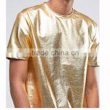 Gold Custom T Shirt Printing OEM Design Gold T-shirt Custom thumbnail-2