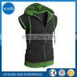 Sleeveless Hoodie Fitness Men Active Casual Color Hoody Zip-up thumbnail-1