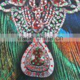 Peacock DIGITAL Print Crepe Silk Kaftan CAFTAN Tunic Poncho Blouse PEACOCK PRINT thumbnail-4