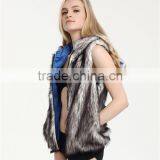 Custom Sleeveless Snow Jacket Lady Oversized Rabbit Fur Jacket for Ski thumbnail-2