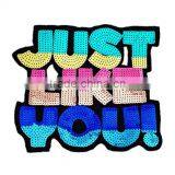 2017 Hot Sales Letter Sequins Patch Applique Embroidery thumbnail-1