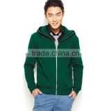 Men stylish green zip up hoodie wholesale blank pullover hoodies