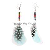 Carnival Jewelry Feather Hoop Earrings for Women,Exaggerated Handmade Beaded Earrings thumbnail-4