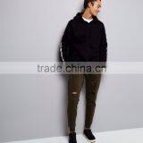 MGOO Fashion Khaki Plain Ripped Mens Joggers Custom Logo Drawstring Waist Cuffed Hem Skinny Fit Joggers With Pocket thumbnail-3