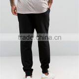 Plain Black 100 Cotton Men Drawstring Drop Crotch Joggers With Side Pockets Sport Pants thumbnail-2