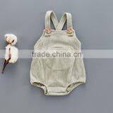 0-3 Years Wholesale Baby Girls Boys Cotton Strap Rompers Kids Jumpsuit thumbnail-2