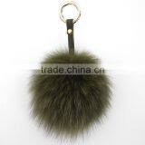 Myfur Factory Price Big Colorful Fox Fur Ball Pom Pom Keyring Pendant thumbnail-3