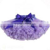 Factory wholesale light purple girl fluffy pettiskirt with bow baby pettiskirt