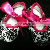 Damask Printed Newborn Baby Crib Shoes Baby Shoes Infant Shoes Toddlers Shoes thumbnail-1