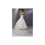 High Quality Satin Lace Material Appliqued Beaded Cap Sleeves Bridal Wedding Gown Custom Made thumbnail-2