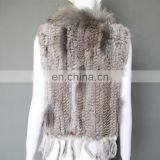 Real Rabbit Fur Knitted Weaven Pattern Fur Vest/gilet thumbnail-3