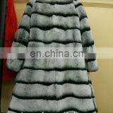 New Style Winter Warm Fashion Rex Rabbit Fur Coat Chinchilla Fur Parka thumbnail-5